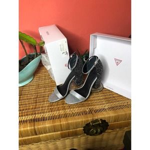 COPY - GUESS Womens BamBam Glitter Block-Heel D